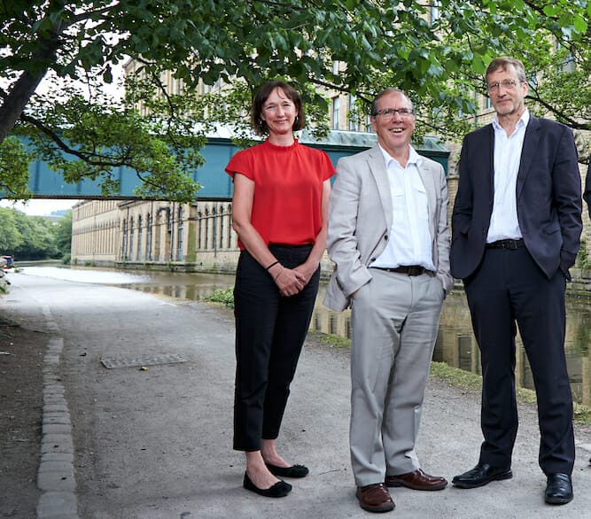 Pix: Shaun Flannery/shaunflanneryphotography.com

COPYRIGHT PICTURE&gt;&gt;SHAUN FLANNERY&gt;01302-570814&gt;&gt;07778315553&gt;&gt;

17th July 2019
Mercia Fund Managers - Advanced Digital Innovation
Salts Mill, Shipley
L-R Sally Abbatt, Bob Gomersall, John Eaglesham of ADI and Jonathan Sharp of Mercia.