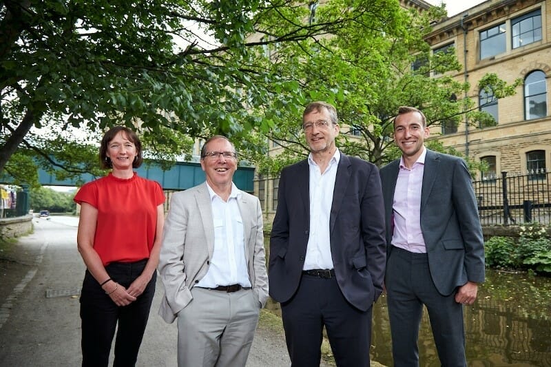 Pictured (L-R): Sally Abbatt, Bob Gomersall and John Eaglesham of ADI with Jonathan Sharp of Mercia